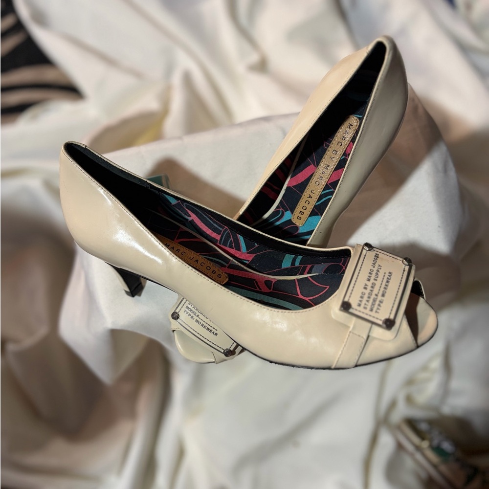 Marc By Marc Jacobs Cream Peep-Toe Heels